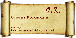 Orovan Kolombina névjegykártya